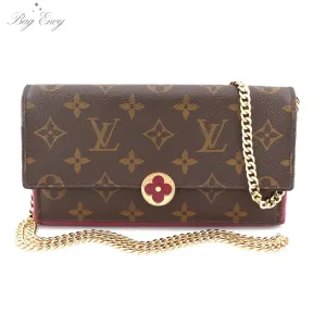 LOUIS VUITTON Monogram Flore Wallet On Chain